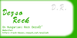 dezso reck business card